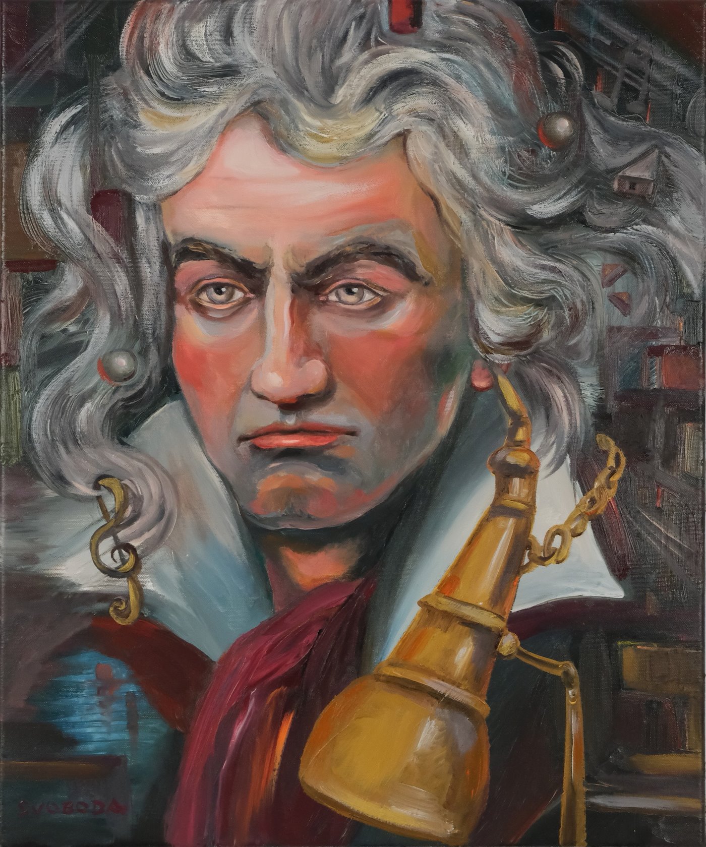 Beethoven 2024 olej 60 x 50 cm