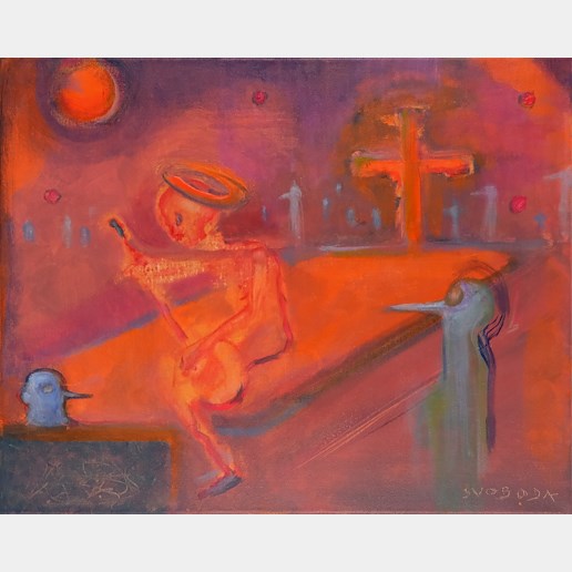 Muzikant 2023 akryl 40 x 50 cm