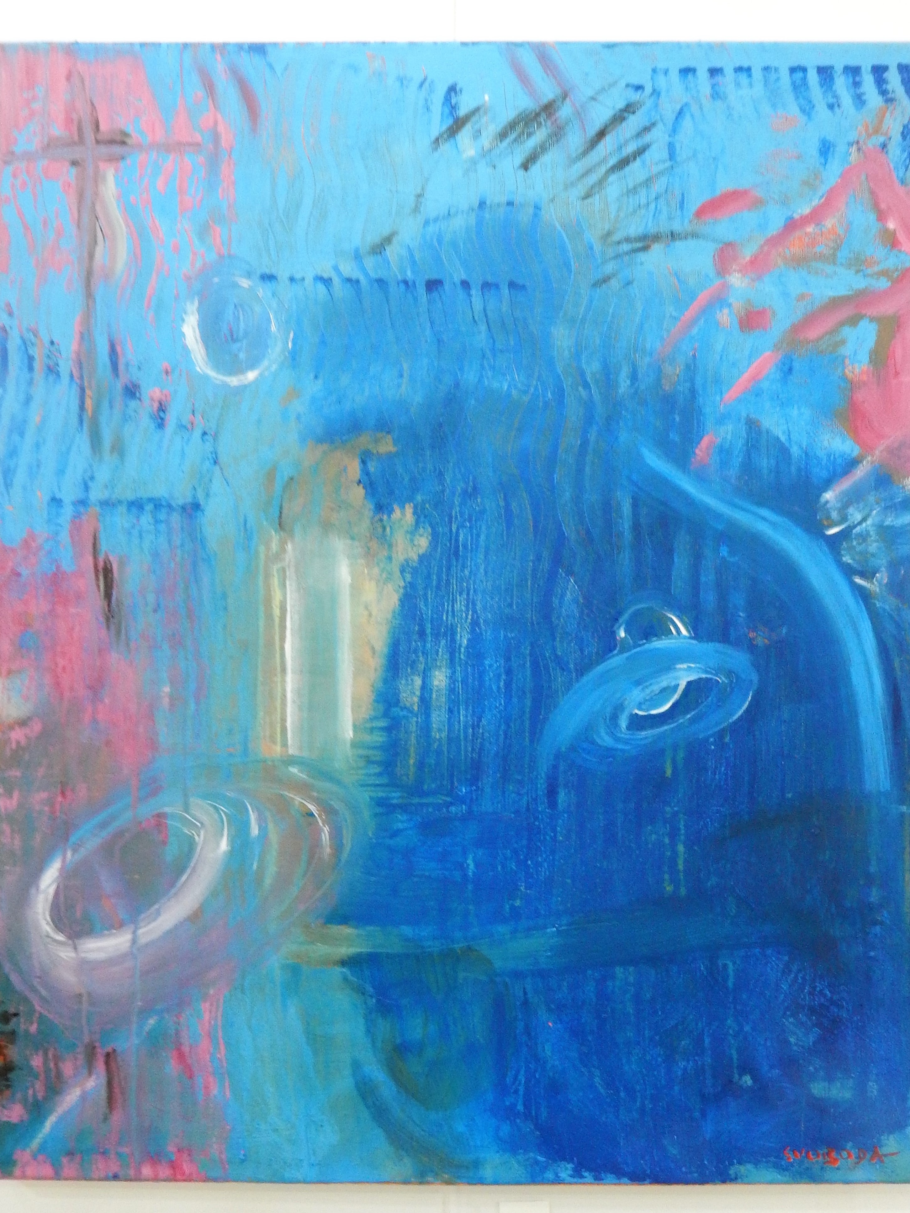 Modrý anděl 2021 akryl 80 x 60 cm