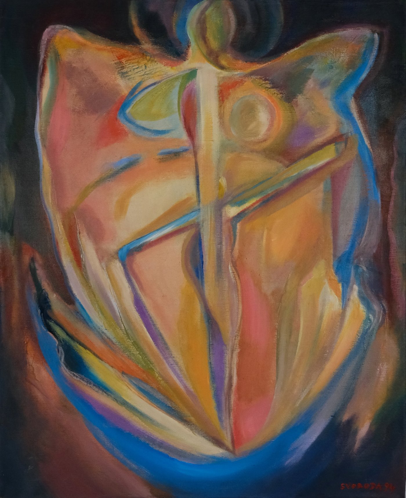 (250)Konfrontace 1994 olej 80 x 65 cm